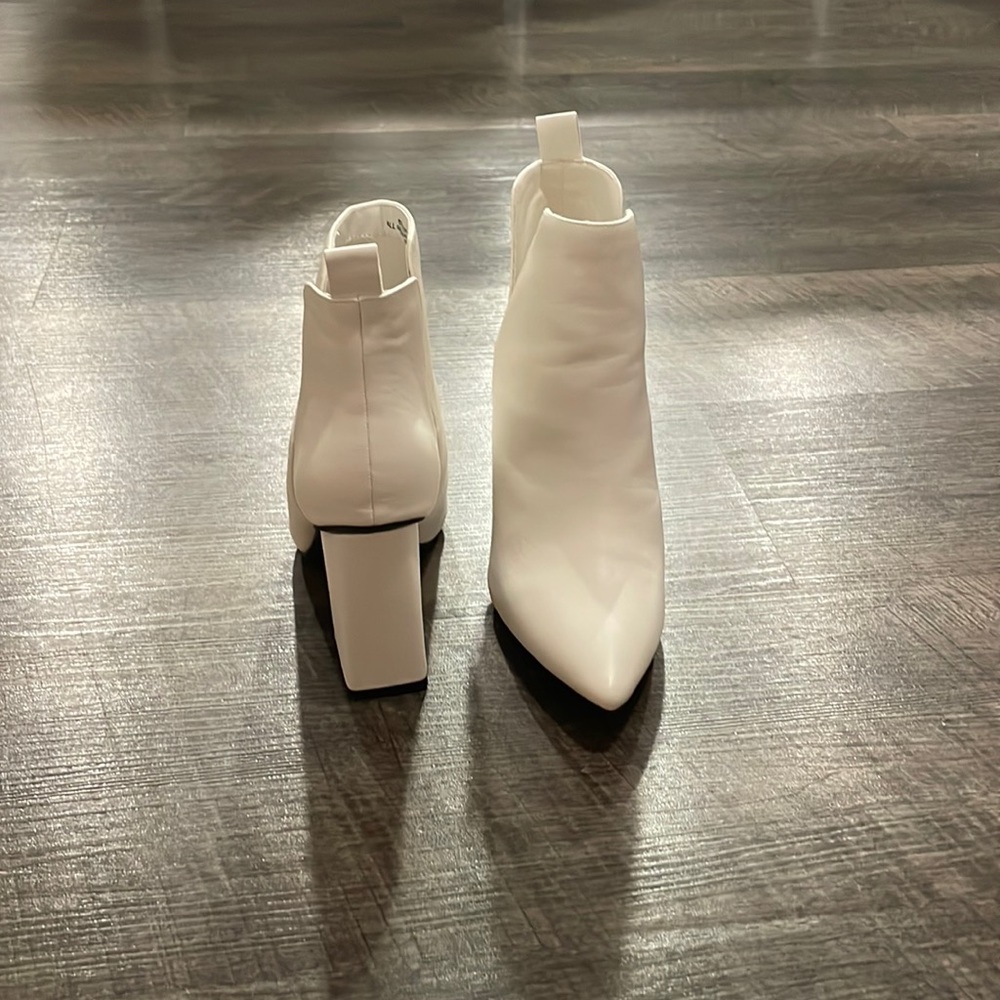 new trendy white booties
